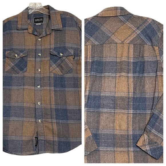 Valor Collective Plaid Flannel Shirt S Soft 2 Pocket Boho Comfortable - Picture 1 of 16
